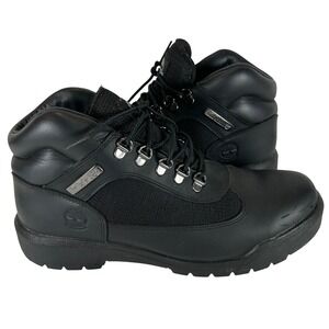 Timberland Black Leather Field Boots Waterproof Mens Size 10.5 New